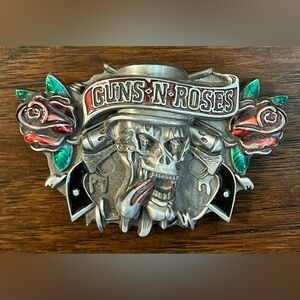 Silver and Red Belt Buckle